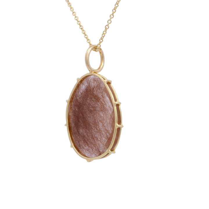 Faceted Red Rutilated Quartz Pendant
