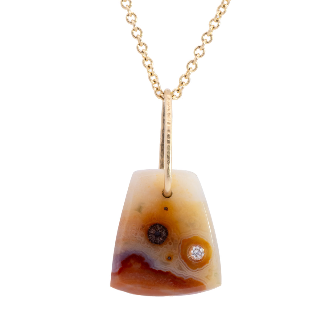 Red Ocean Jasper with Diamond Pebble Charm