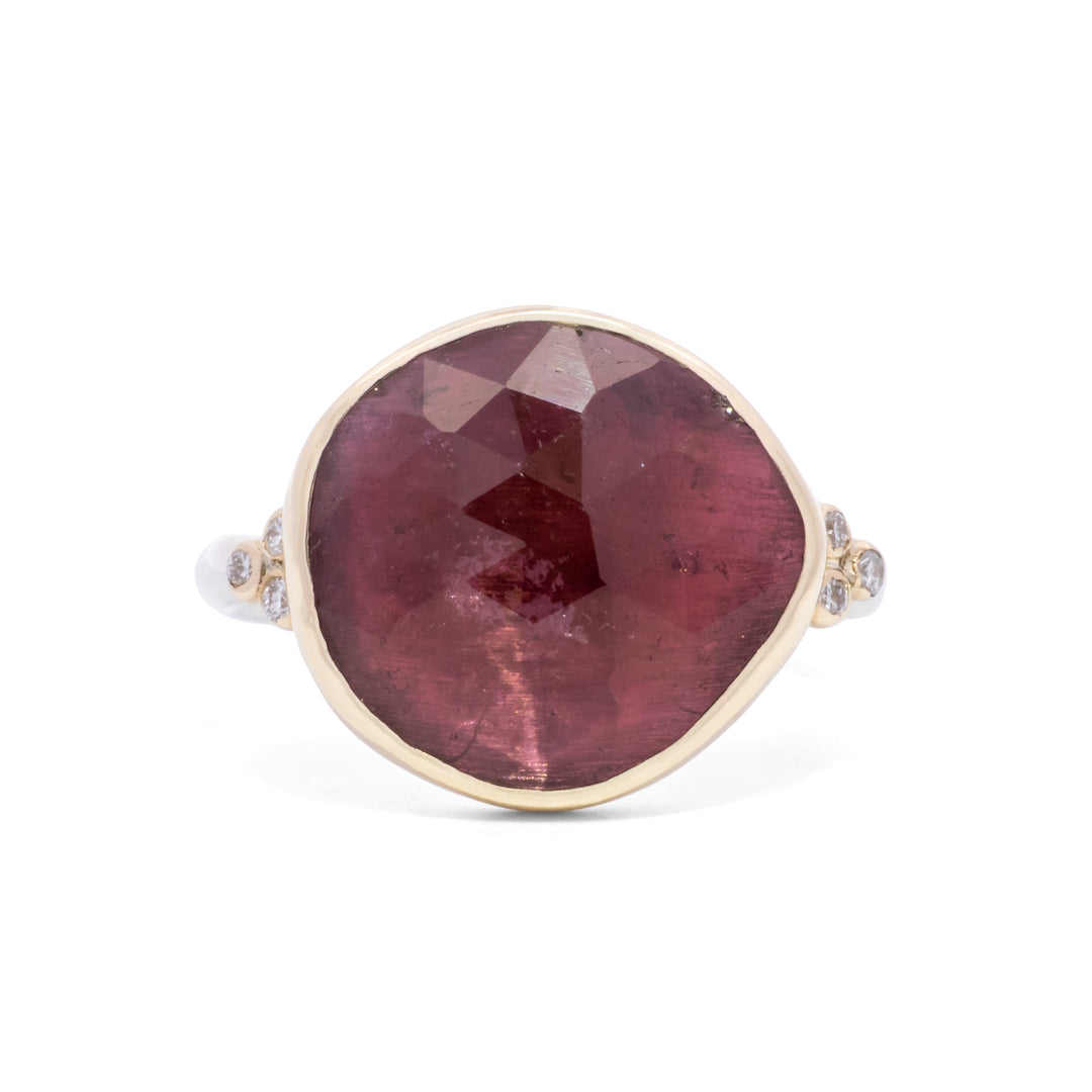Pink Tourmaline & Diamond Ring