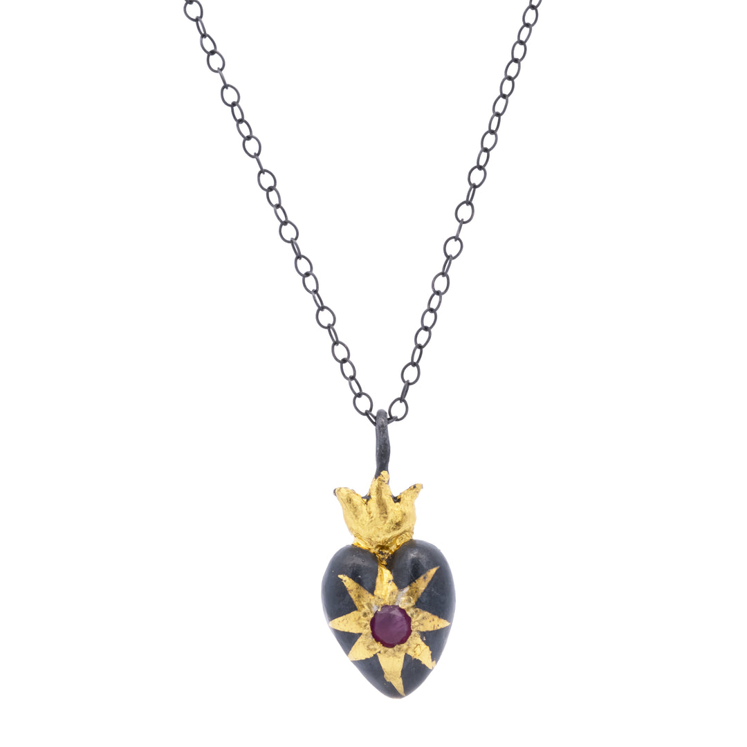 Shining Heart Ruby Necklace